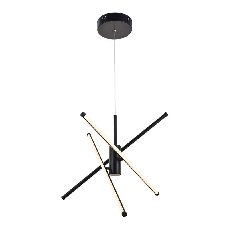 Living District Sonya 3-Light Modern Aluminum Pendant in Black Finish