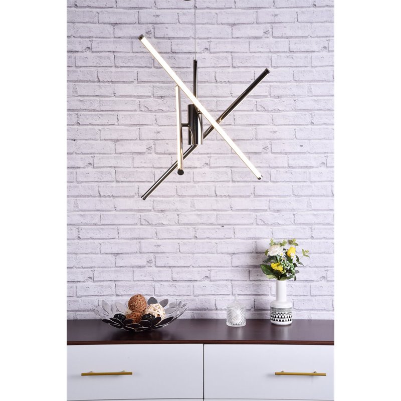 Living District Sonya 3-Light Modern Aluminum Pendant in Polished Nickel
