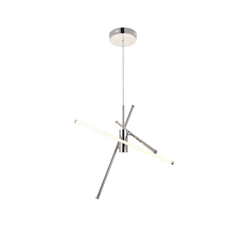 Living District Sonya 3-Light Modern Aluminum Pendant in Polished Nickel