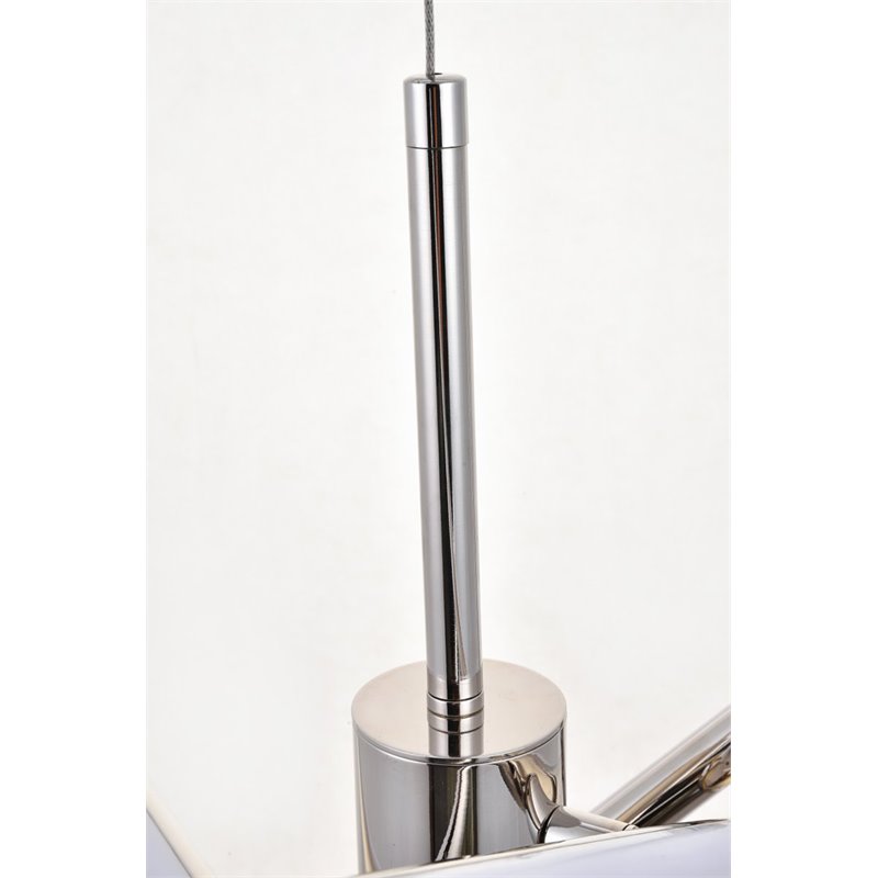 Living District Sonya 3-Light Modern Aluminum Pendant in Polished Nickel