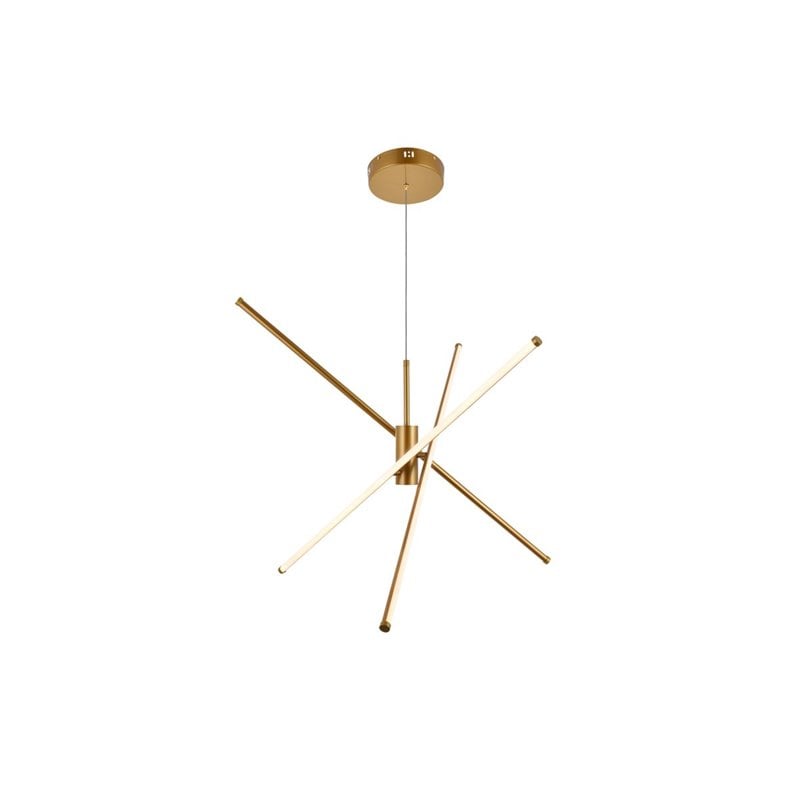 Living District Sonya 3-Light Modern Aluminum Pendant in Gold