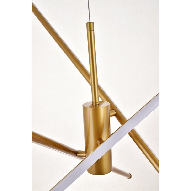Living District Sonya 3-Light Modern Aluminum Pendant in Gold