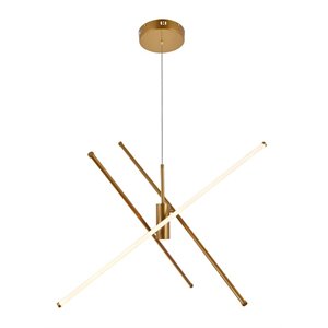 Living District Sonya 3-Light Modern Aluminum Pendant in Gold