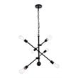Living District Axel 6-Light Mid-Century Metal Pendant in Black