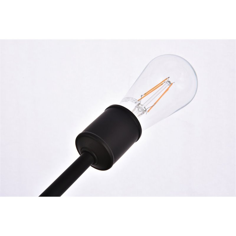 Living District Axel 6-Light Mid-Century Metal Pendant in Black Finish