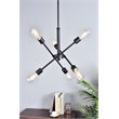 Living District Axel 6-Light Mid-Century Metal Pendant in Black Finish