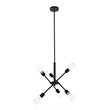 Living District Axel 6-Light Mid-Century Metal Pendant in Black Finish