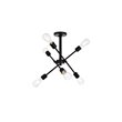 Living District Axel 6-Light Mid-Century Metal Flush Mount in Black