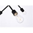 Living District Axel 6-Light Mid-Century Metal Flush Mount in Black