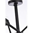 Living District Axel 6-Light Mid-Century Metal Flush Mount in Black