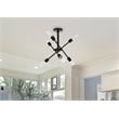 Living District Axel 6-Light Mid-Century Metal Flush Mount in Black