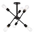 Living District Axel 6-Light Mid-Century Metal Flush Mount in Black