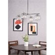 Living District Opus 4-Light Mid-Century Metal Pendant in Chrome and Clear