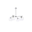 Living District Opus 4-Light Mid-Century Metal Pendant in Chrome and Clear