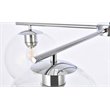 Living District Opus 4-Light Mid-Century Metal Pendant in Chrome and Clear