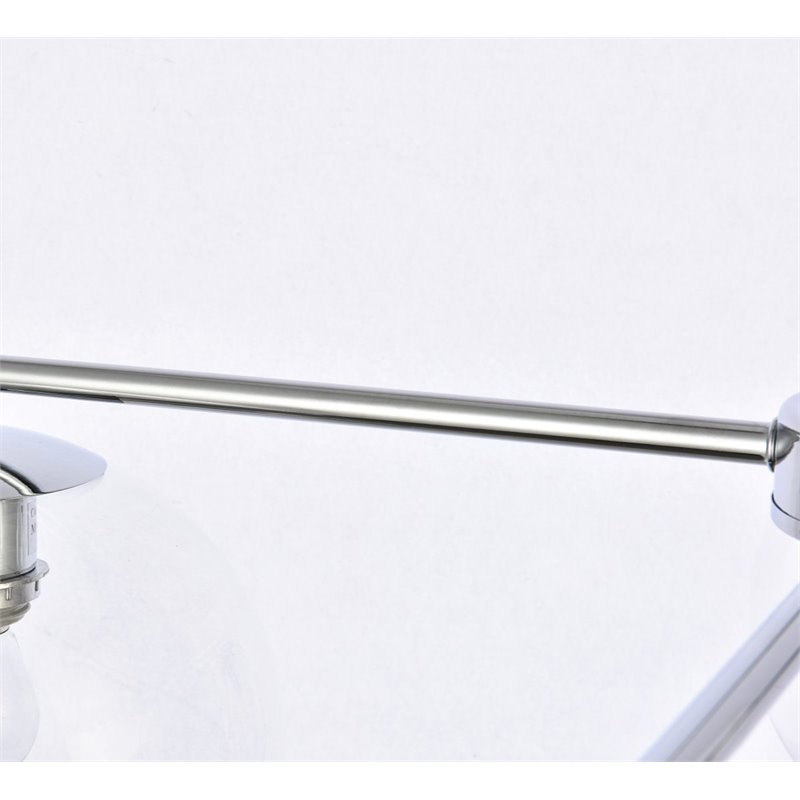 Living District Opus 4-Light Mid-Century Metal Pendant in Chrome and Clear