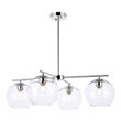 Living District Opus 4-Light Mid-Century Metal Pendant in Chrome and Clear