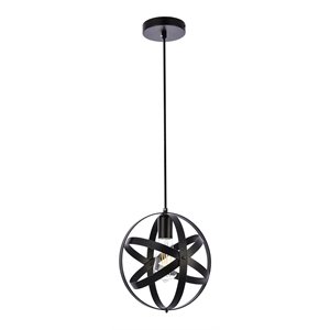 living district celeste 1-light mid-century metal pendant in black