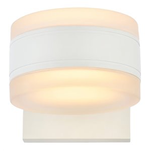 Living District Raine 1-Light Modern Aluminum LED Wall Sconce in White