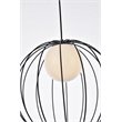 Living District Wetzel 1-Light Mid-Century Metal Pendant in Black and White