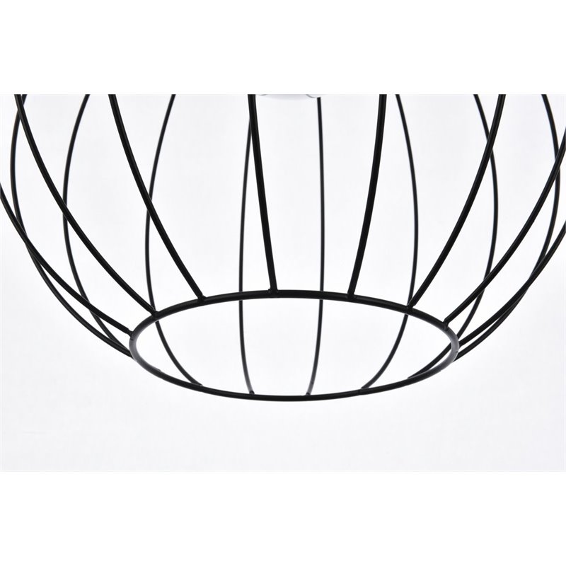Living District Wetzel 1-Light Mid-Century Metal Pendant in Black and White