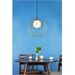 Living District Wetzel 1-Light Mid-Century Metal Pendant in Brass and White