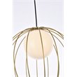 Living District Wetzel 1-Light Mid-Century Metal Pendant in Brass and White