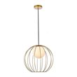 Living District Wetzel 1-Light Mid-Century Metal Pendant in Brass and White