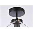 Living District Lawrence 1-Light Mid-Century Metal Flush Mount in Black/Clear