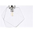 Living District Lawrence 1-Light Mid-Century Metal Flush Mount in Chrome/Clear
