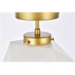 Living District Lawrence 1-Light Mid-Century Metal Flush Mount in Brass/White