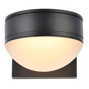 Living District Raine 1-Light Modern Aluminum LED Wall Sconce in Black