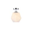 Living District Lawrence 1-Light Mid-Century Metal Flush Mount in Chrome/White