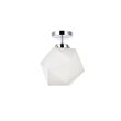 Living District Lawrence 1-Light Mid-Century Metal Flush Mount in Chrome/White