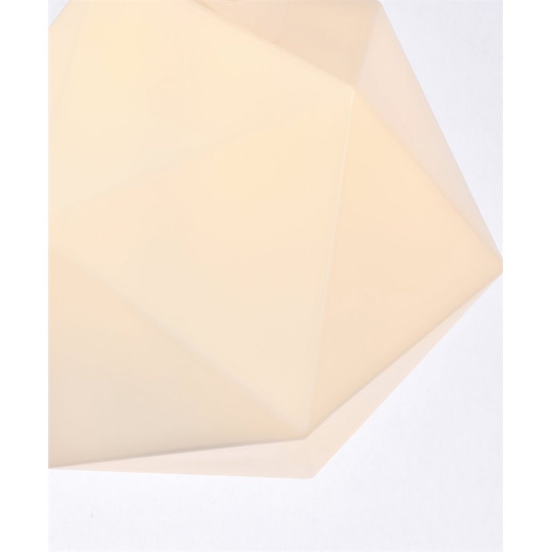 Living District Lawrence 1-Light Mid-Century Metal Flush Mount in Chrome/White