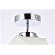 Living District Lawrence 1-Light Mid-Century Metal Flush Mount in Chrome/White