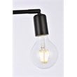 Living District Zane 2-Light Mid-Century Metal Flush Mount in Black