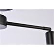 Living District Zane 2-Light Mid-Century Metal Flush Mount in Black