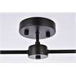 Living District Zane 2-Light Mid-Century Metal Flush Mount in Black