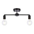 Living District Zane 2-Light Mid-Century Metal Flush Mount in Black