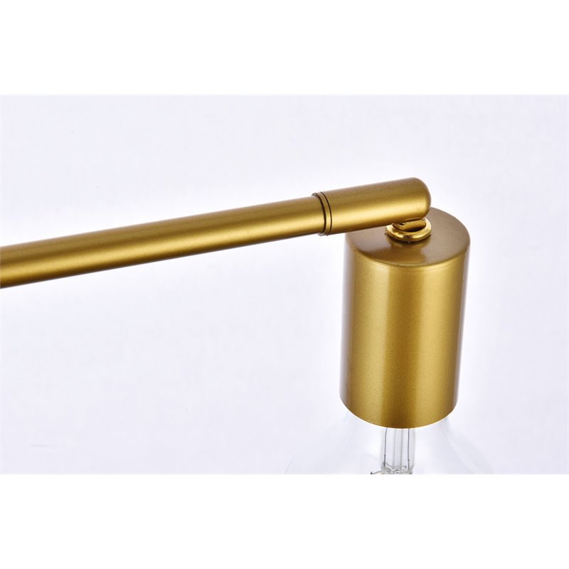 Living District Zane 2-Light Mid-Century Metal Flush Mount in Brass