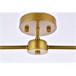 Living District Zane 2-Light Mid-Century Metal Flush Mount in Brass