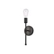 Living District Keely 1-Light Mid-Century Metal Wall Sconce in Black