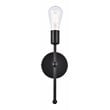 Living District Keely 1-Light Mid-Century Metal Wall Sconce in Black
