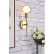 Living District Keely 1-Light Mid-Century Metal Wall Sconce in Brass