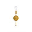 Living District Keely 1-Light Mid-Century Metal Wall Sconce in Brass