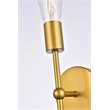 Living District Keely 1-Light Mid-Century Metal Wall Sconce in Brass