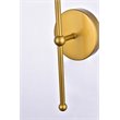 Living District Keely 1-Light Mid-Century Metal Wall Sconce in Brass