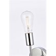 Living District Keely 1-Light Mid-Century Metal Wall Sconce in Chrome