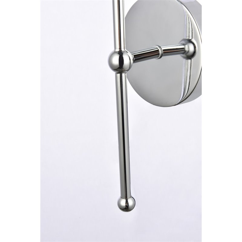 Living District Keely 1-Light Mid-Century Metal Wall Sconce in Chrome